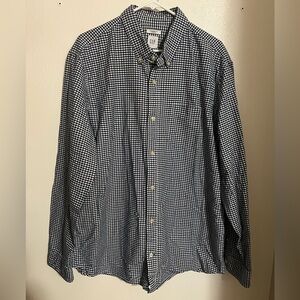 GAP Standard Fit Stretch Button Down Dress Shirt Blue White Gingham Men's Sz XL‎